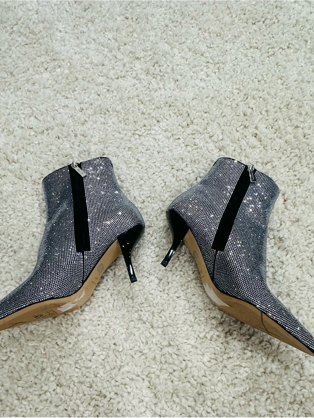 NEW Women's Selina Pointed Crystal Toe Booties Michael Kors Sparkle